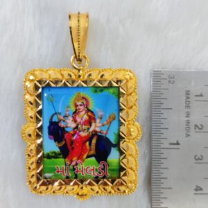 916 Gold Fancy Meladi Maa Photo Frame Pendant