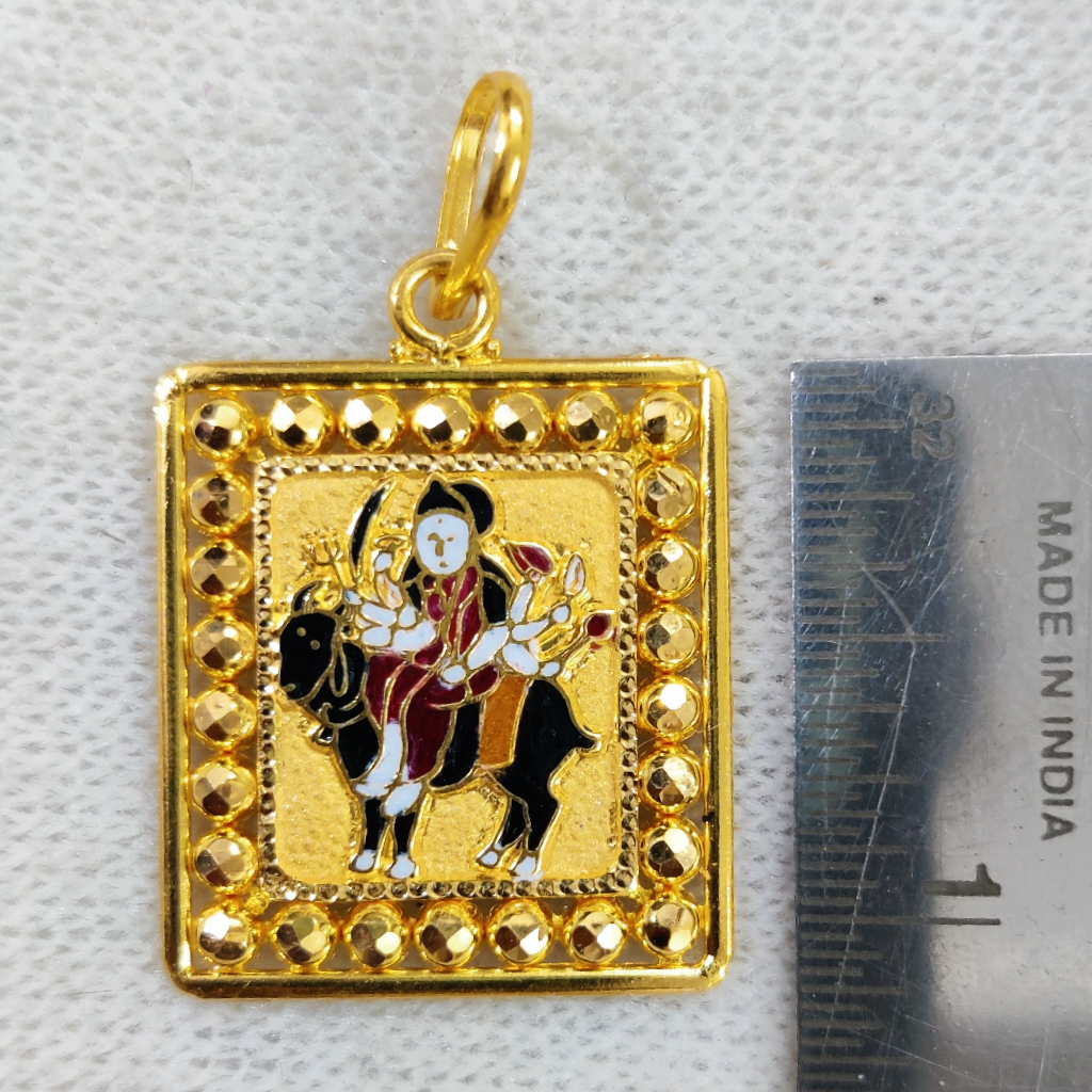 916 Gold Fancy Meladi Maa Minakari Pendant - Image 2