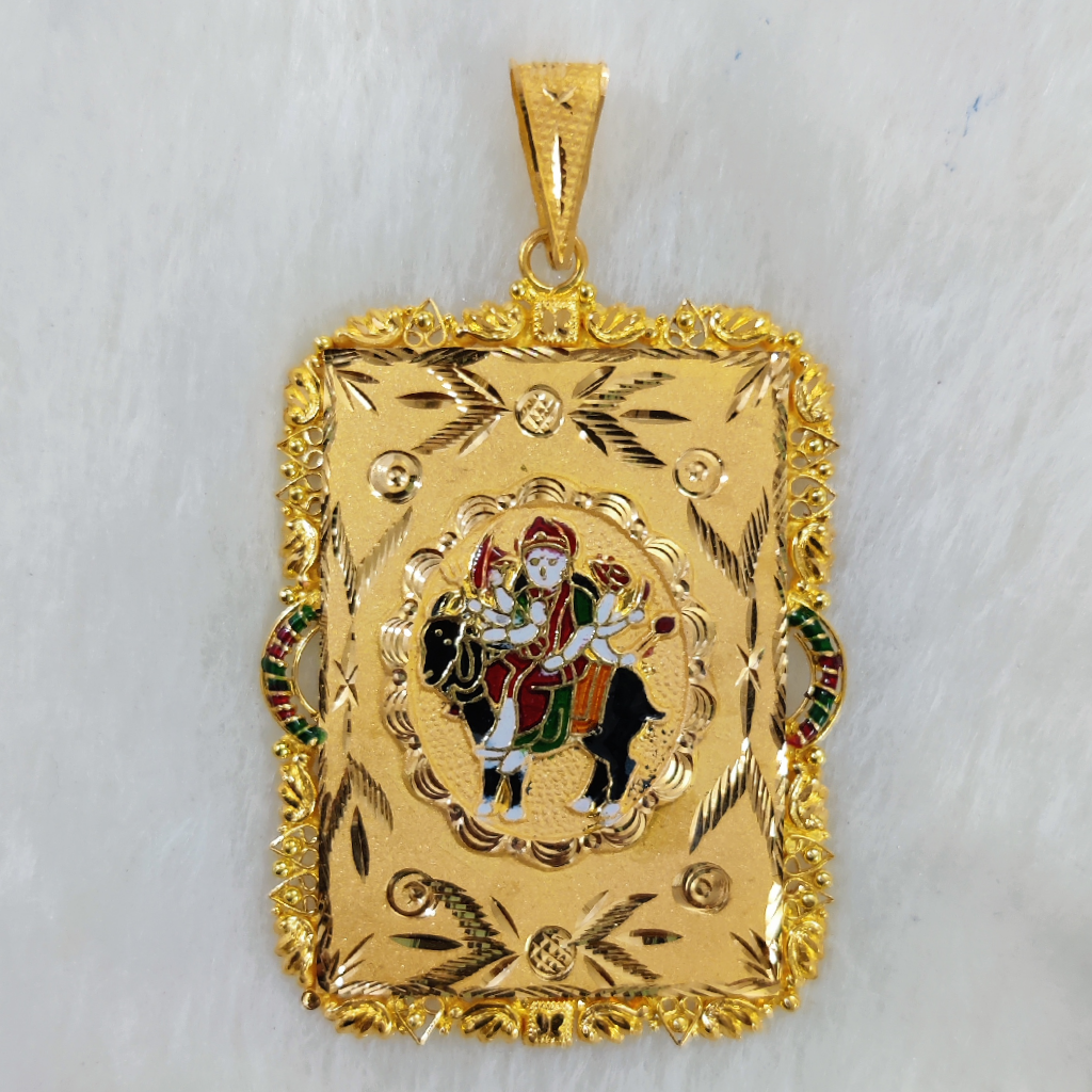 916 Gold Fancy Meladi Maa Minakari Pendant