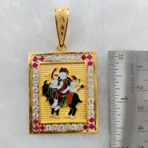 916 Gold Fancy Gent's Meladi Maa Minakari Pendant