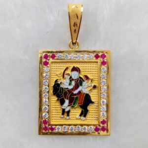 916 Gold Fancy Gent's Meladi Maa Minakari Pendant