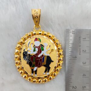 916 Gold Fancy Gent's Meladi Maa Minakari Pendant