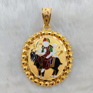 916 Gold Fancy Gent's Meladi Maa Minakari Pendant