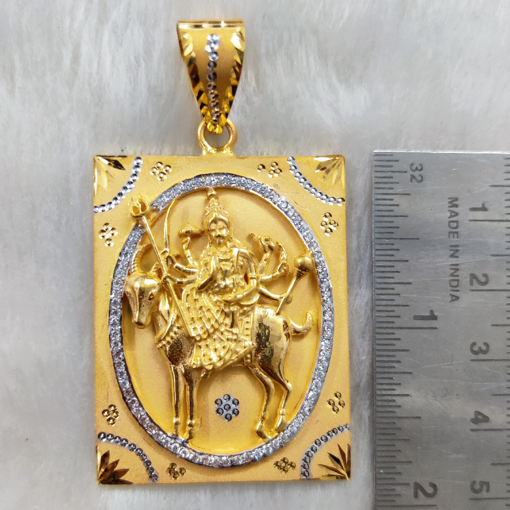 916 Gold Fancy Gent's Meladi Maa Pendant - Image 2