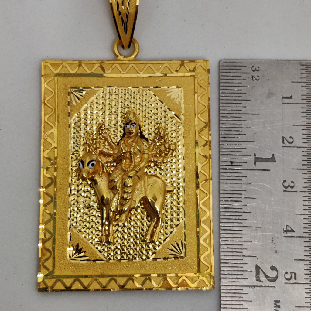 916 Gold Fancy Gent's Meladi Maa Pendant - Image 2