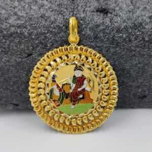 916 Gold Fancy Gent's Vahanvati/Sikotar Minakari Pendant