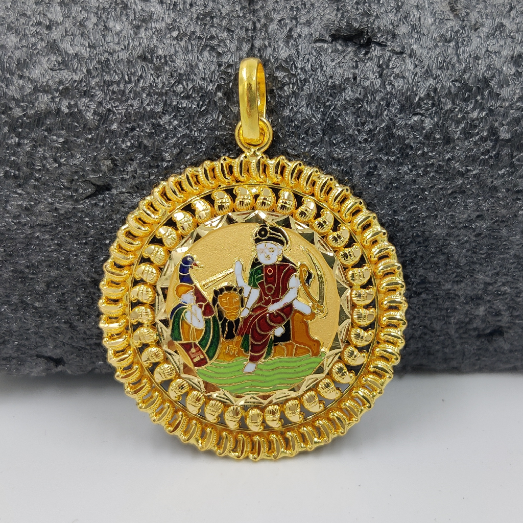 916 Gold Fancy Gent's Vahanvati/Sikotar Minakari Pendant