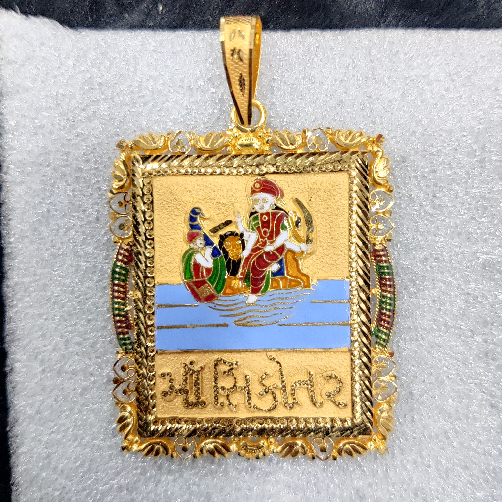916 Gold Fancy Gent's Vahanvati/Sikotar Maa Minakari Pendant