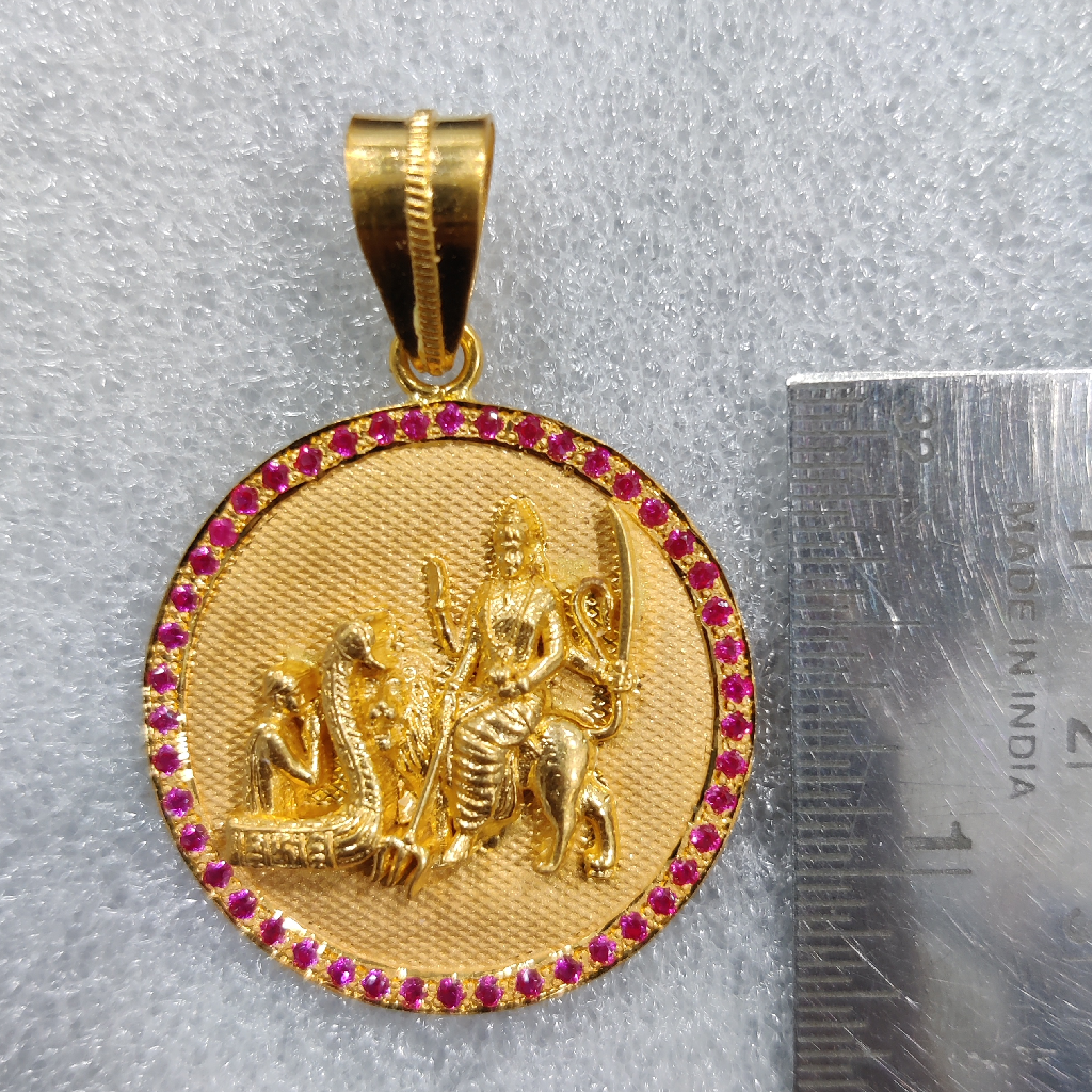 916 Gold Fancy Vahanvati/Sikotar Maa Pendant - Image 2