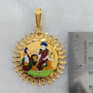 916 Gold Fancy Vahanvati / Sikotar Maa Minakari Pendant