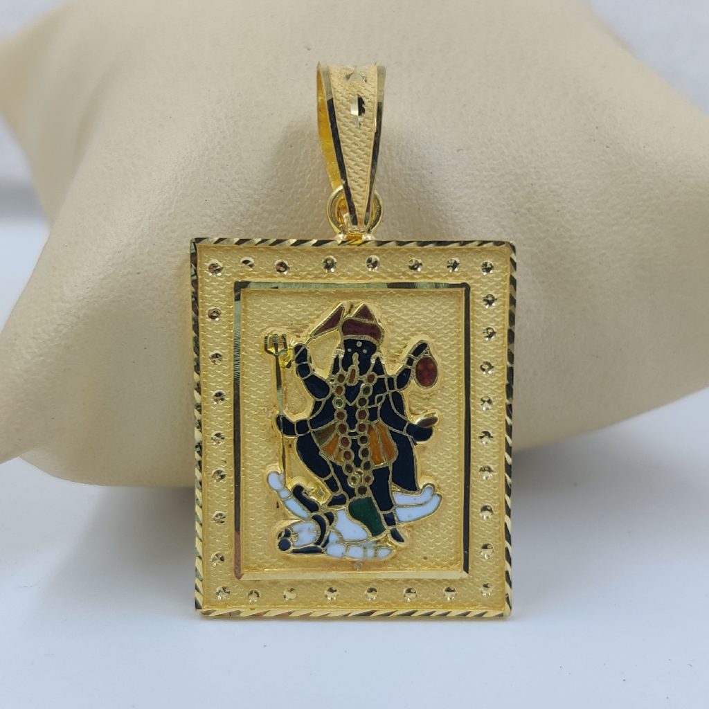 916 Gold Fancy Mahakali Maa Minakari Pendant