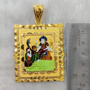 916 Gold Fancy Vahanvati Maa Minakari Pendant