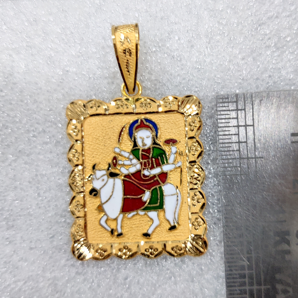 916 Gold Umiya Maa Minakari Pendant - Image 2