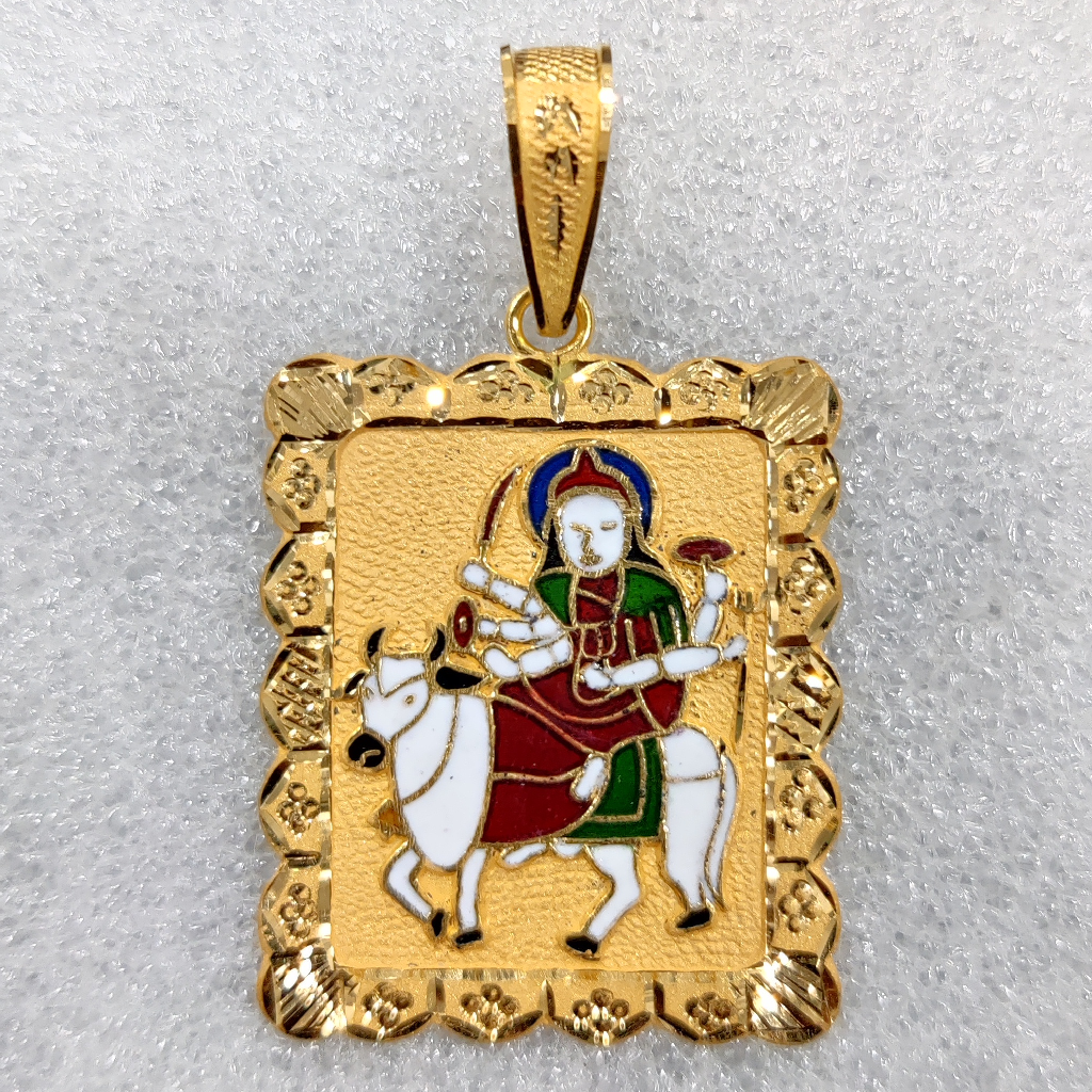 916 Gold Umiya Maa Minakari Pendant
