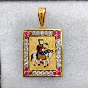 916 Gold Fancy Gent's Ramdev Pir Minakari Pendant