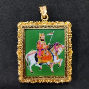 916 Gold Fancy Gent's Ramdev Pir Photo Frame Pendant