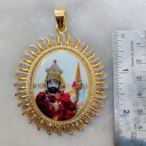 916 Gold Fancy Gent's Ramdev Pir Photo Mina Pendant