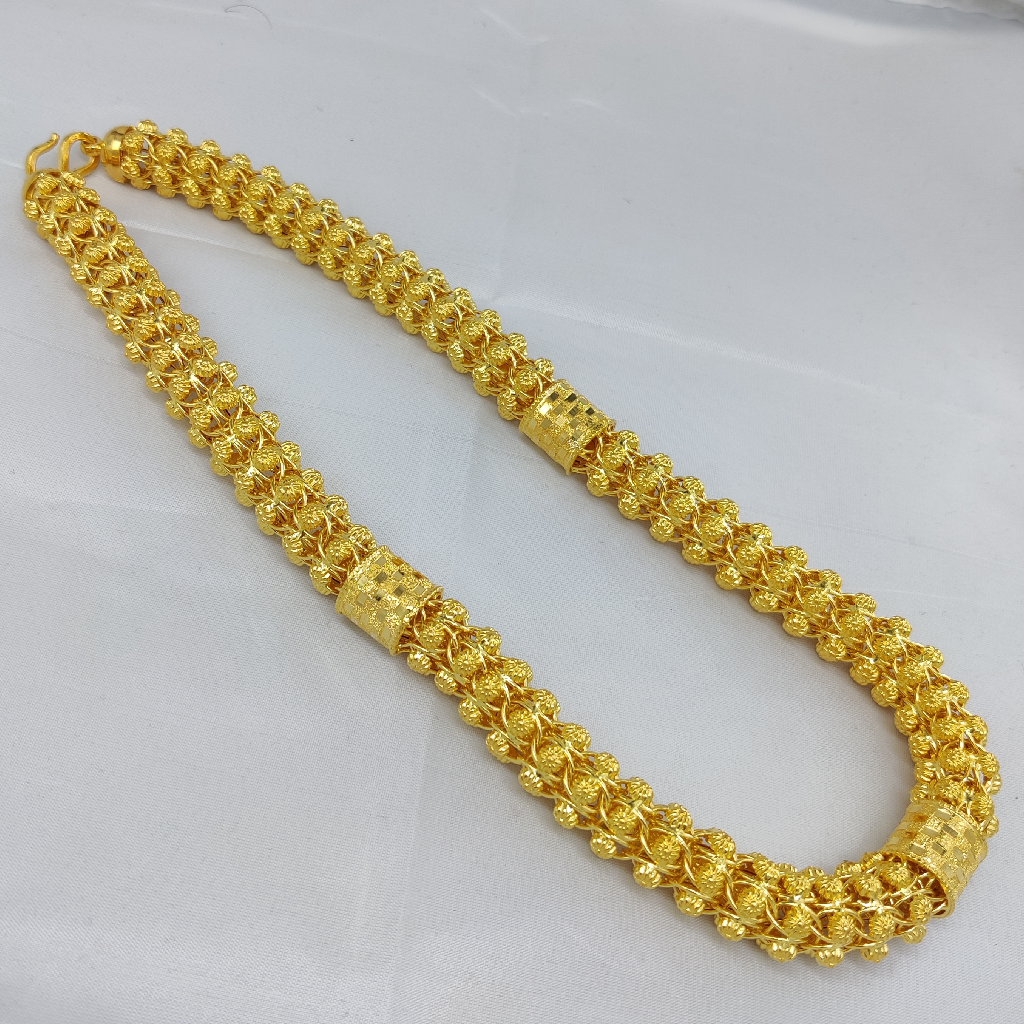 916 Gold Fancy Gent's Super Hollow Chain - Image 2