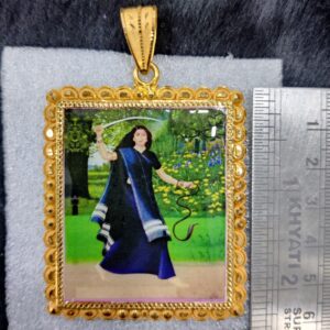 916 Gold Fancy Gent's Mogal Maa Photo Mina Pendant