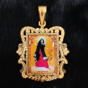 916 Gold Fancy Gent's Mogal Maa Photo Frame Pendant