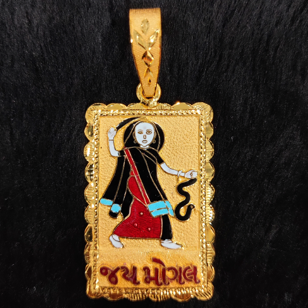916 Gold Fancy Gent's Mogal Maa Minakari Pendant