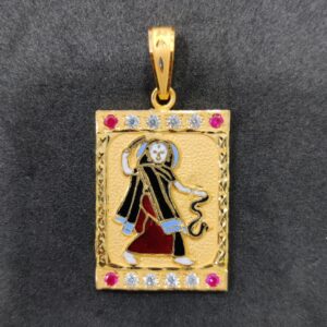 916 Gold Fancy Gent's Mogal Maa Minakari Pendant