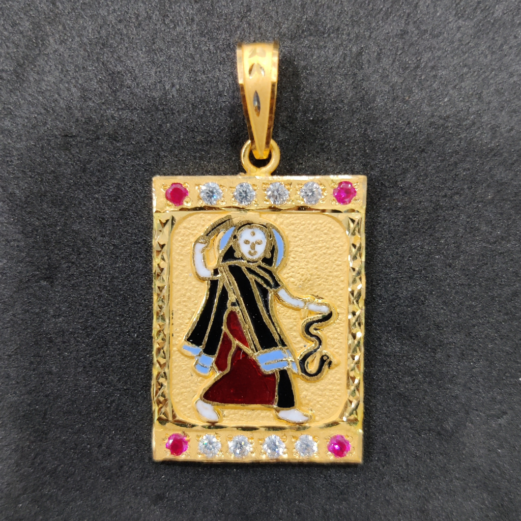 916 Gold Fancy Gent's Mogal Maa Minakari Pendant