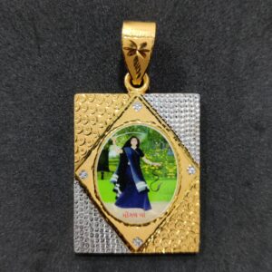 916 Gold Fancy Gent's Mogal Maa Photo Mina Pendant