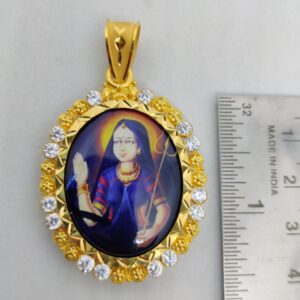 916 Gold Fancy Gent's Mogal Maa Photo Frame Pendant
