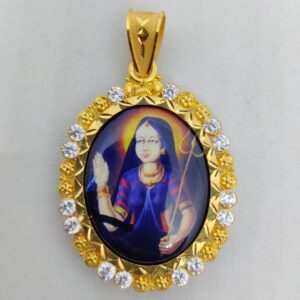 916 Gold Fancy Gent's Mogal Maa Photo Frame Pendant