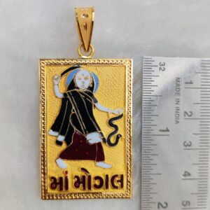 916 Gold Fancy Gent's Mogal Maa Minakari Pendant