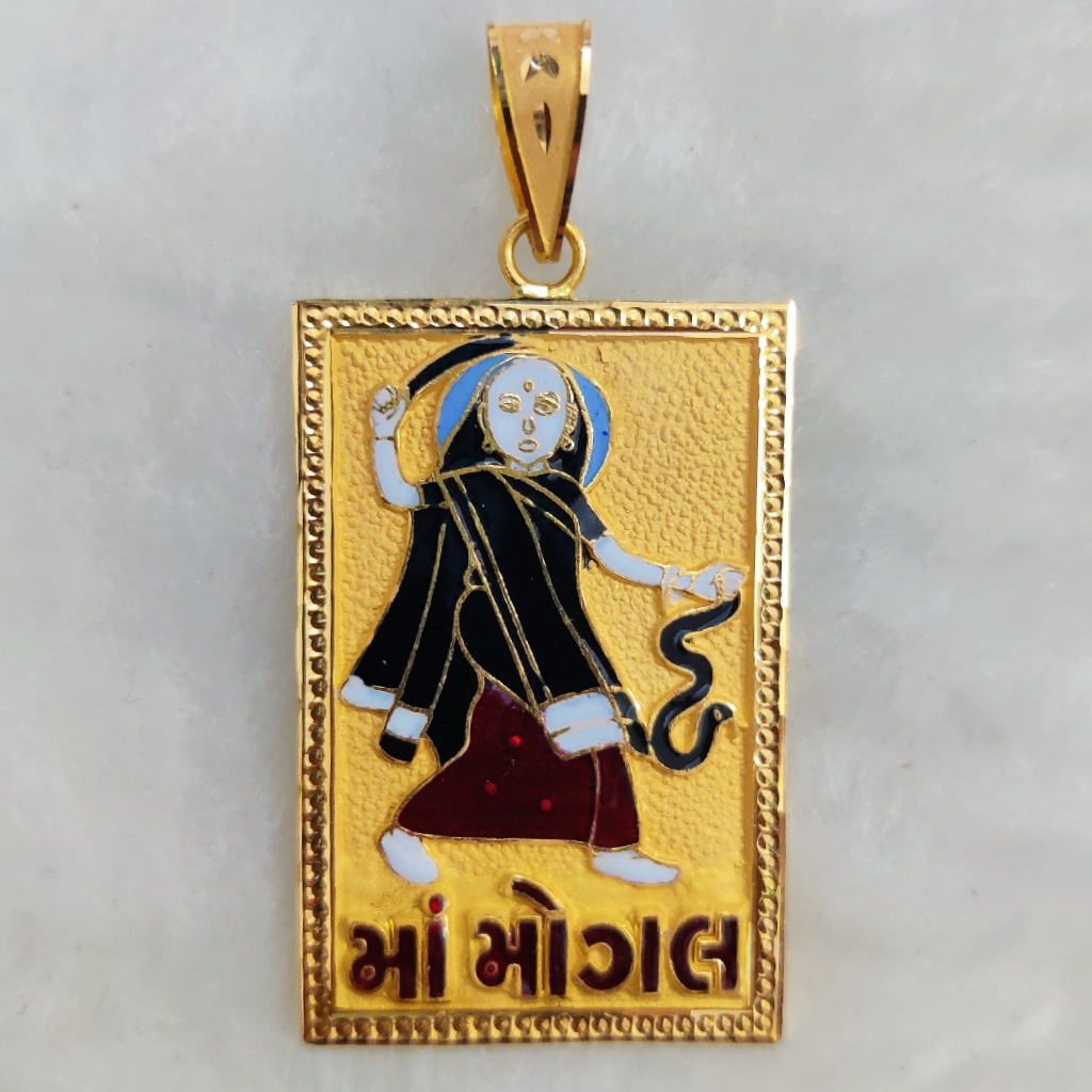 916 Gold Fancy Gent's Mogal Maa Minakari Pendant