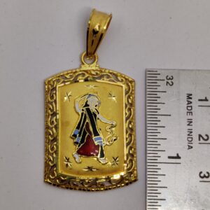 916 Gold Fancy Gent's Mogal Maa Minakari Pendant