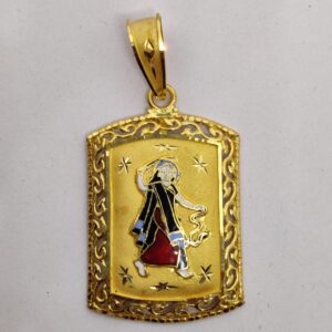 916 Gold Fancy Gent's Mogal Maa Minakari Pendant
