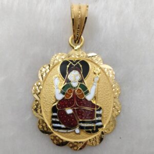 916 Gold Fancy Gent's Machharali Mogal Maa Minakari Pendant