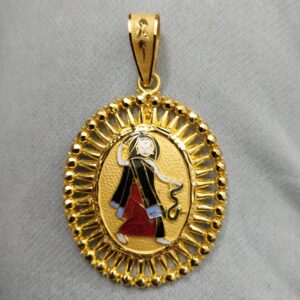 916 Gold Fancy Gent's Mogal Maa Minakari Pendant