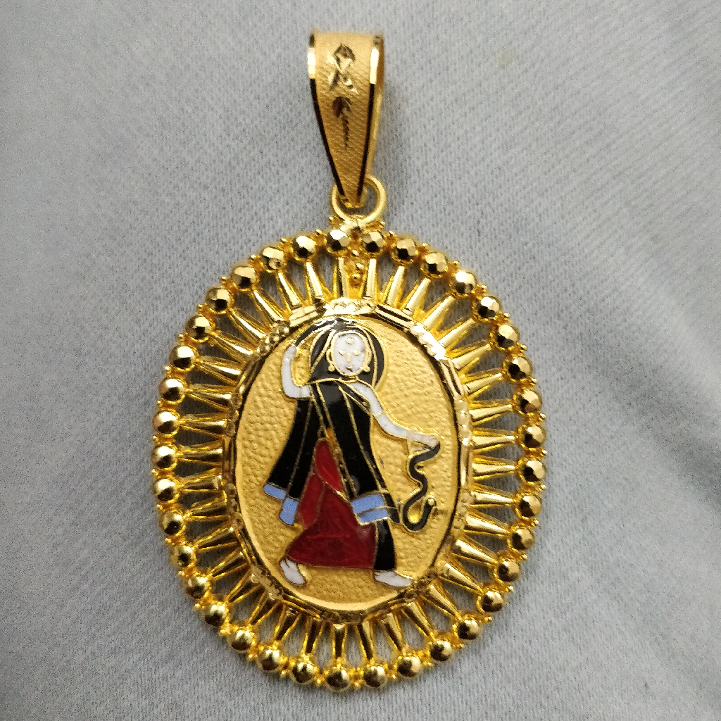 916 Gold Fancy Gent's Mogal Maa Minakari Pendant