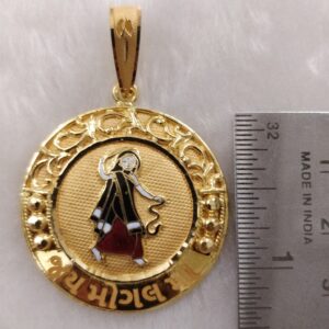 916 Gold Fancy Gent's Mogal Maa Minakari Pendant