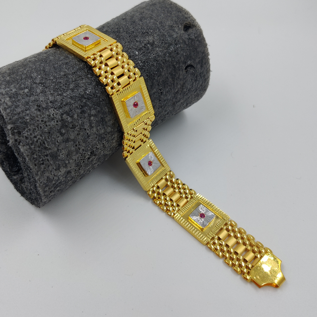 916 Gold Fancy Gent's Pasi Bracelet - Image 2