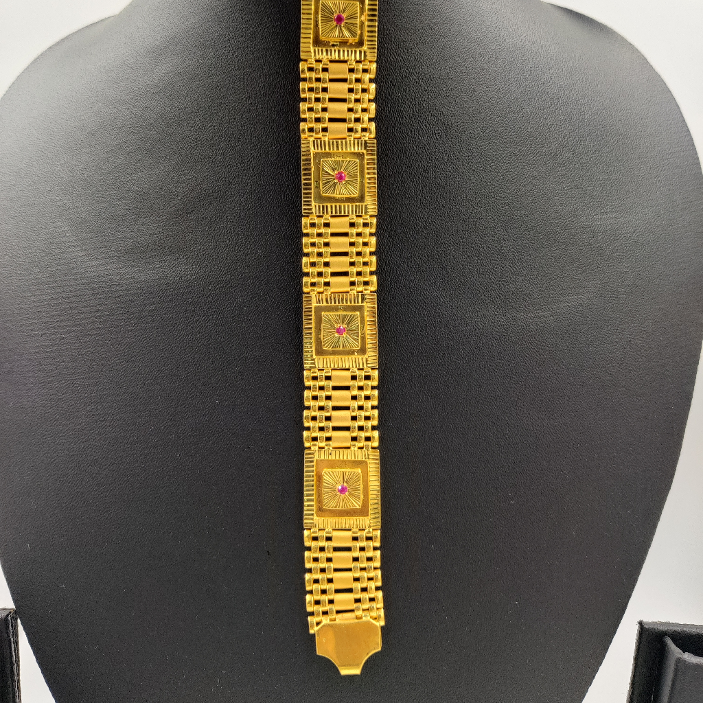 916 Gold Fancy Gent's Pasi Bracelet - Image 2