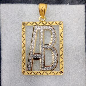 916 Gold Fancy Gent's AB Monogram Aricutting Pendant