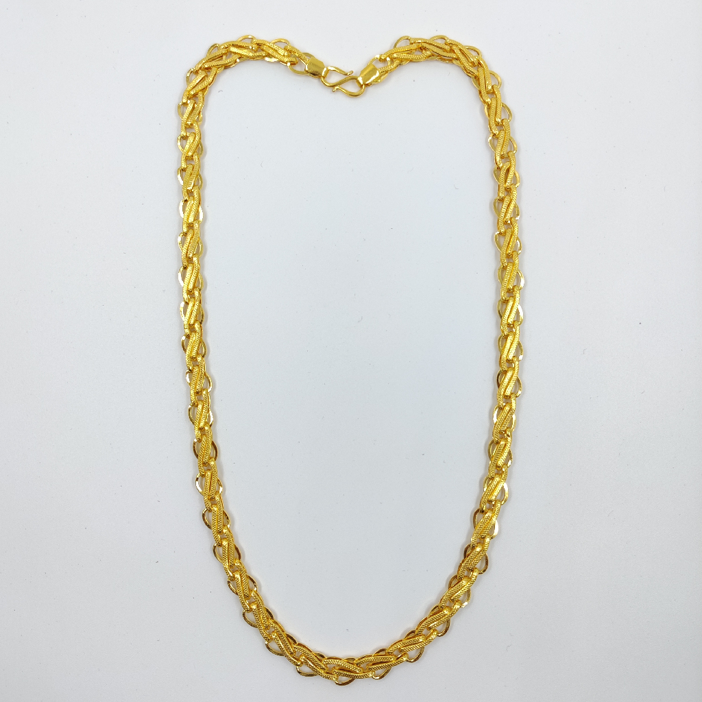 916 Gold Fancy Gent's Indo Hollow Chain - Image 3