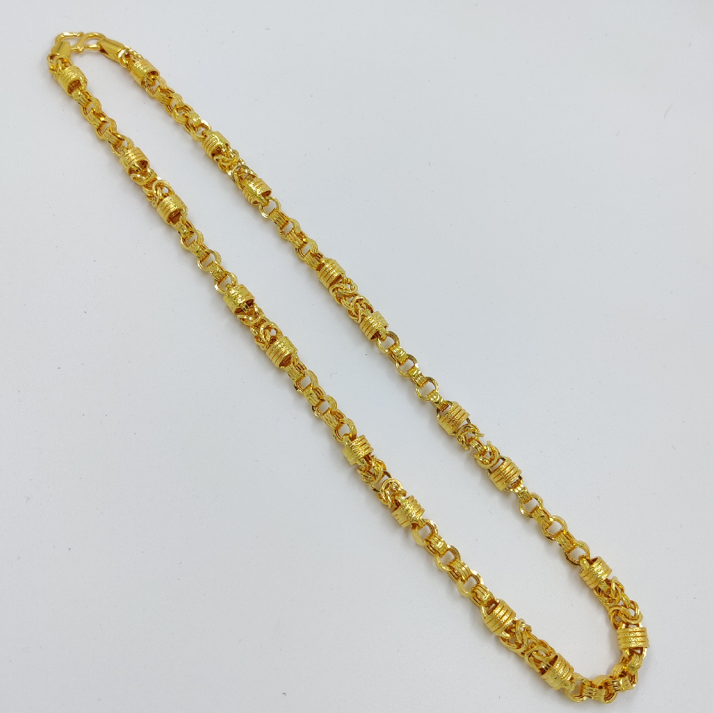 916 Gold Fancy Gent's Hollow Chain - Image 2