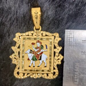 916 Gold Fancy Gent's Gel Maa Minakari Pendant
