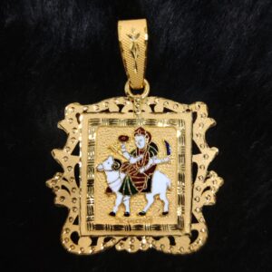 916 Gold Fancy Gent's Gel Maa Minakari Pendant