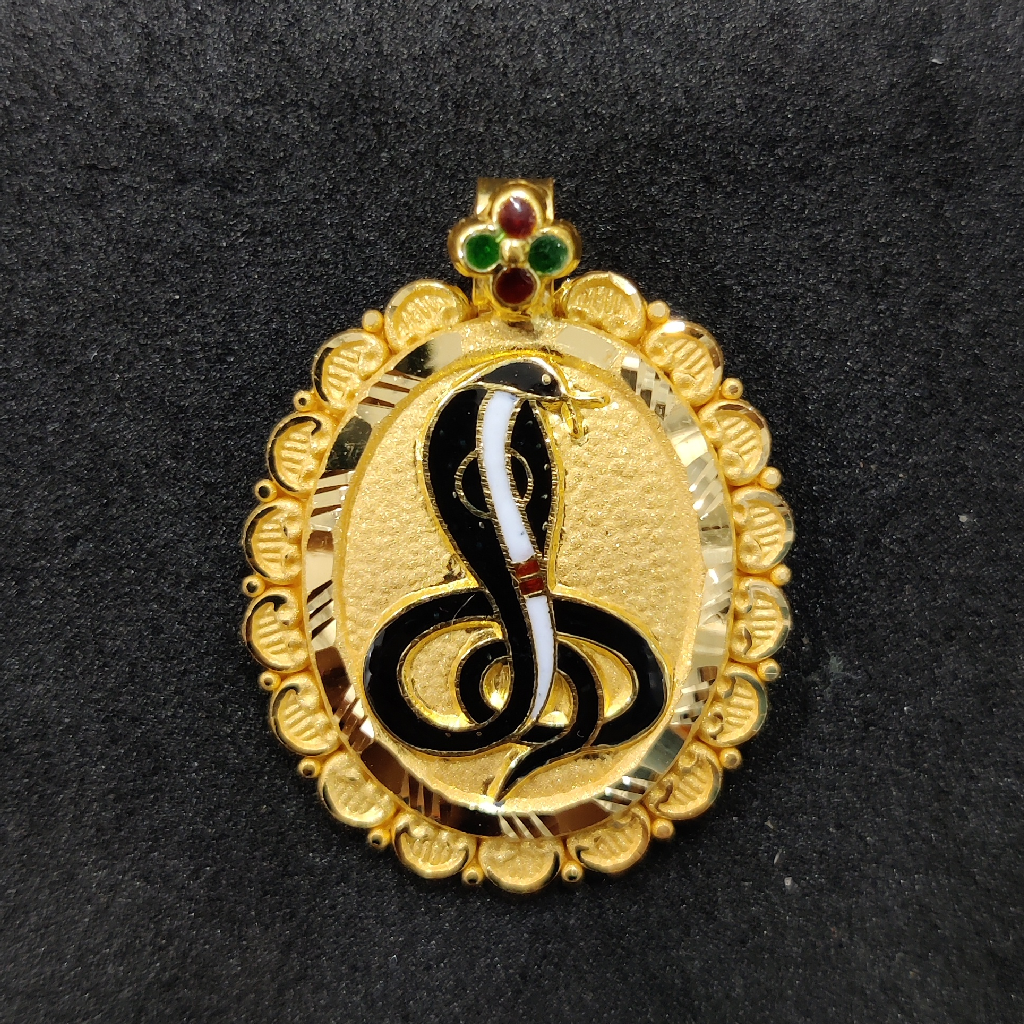 916 Gold Goga Maharaj Minakari Pendant