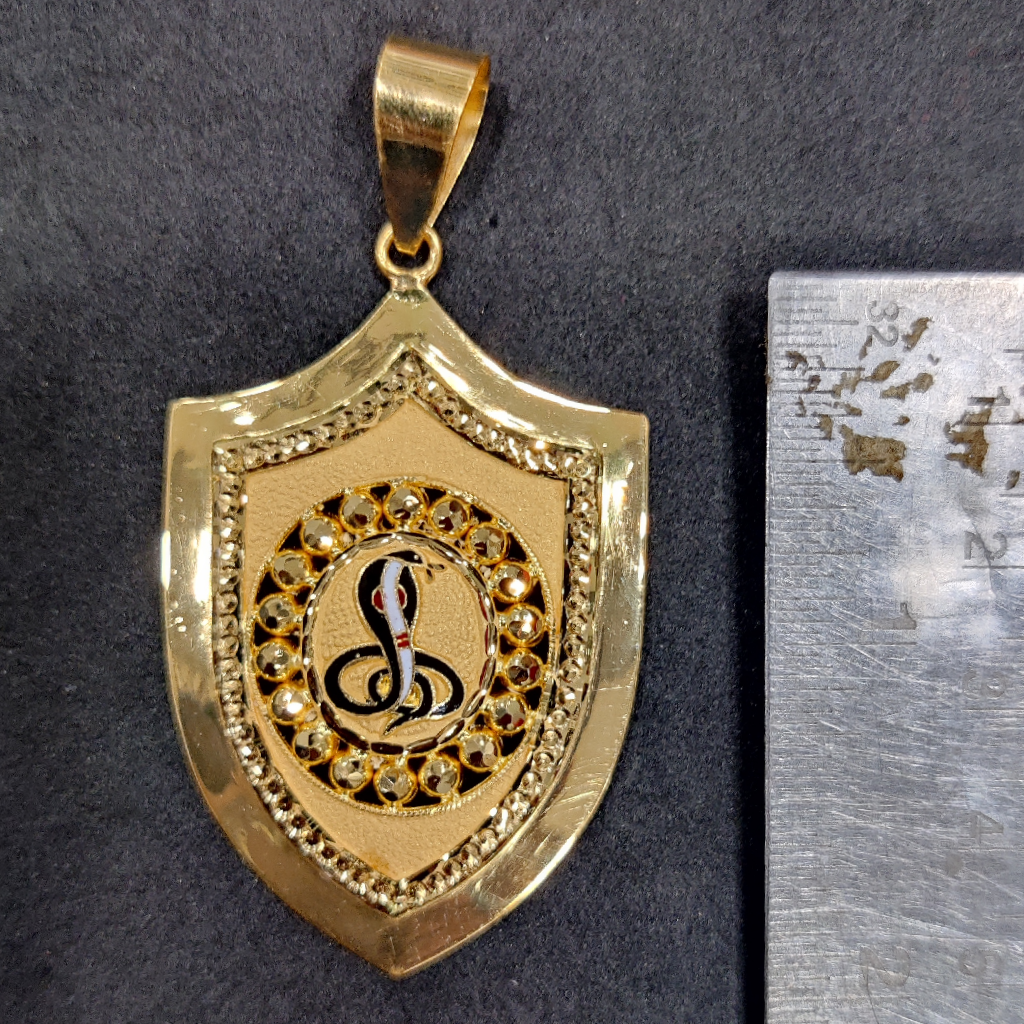 916 Gold Fancy Gent's Goga Maharaj Minakari Pendant - Image 2