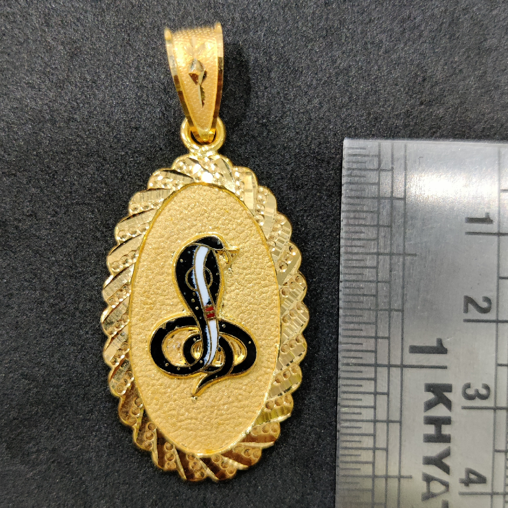 916 Gold Fancy Gent's Goga Maharaj Minakari Pendant - Image 2