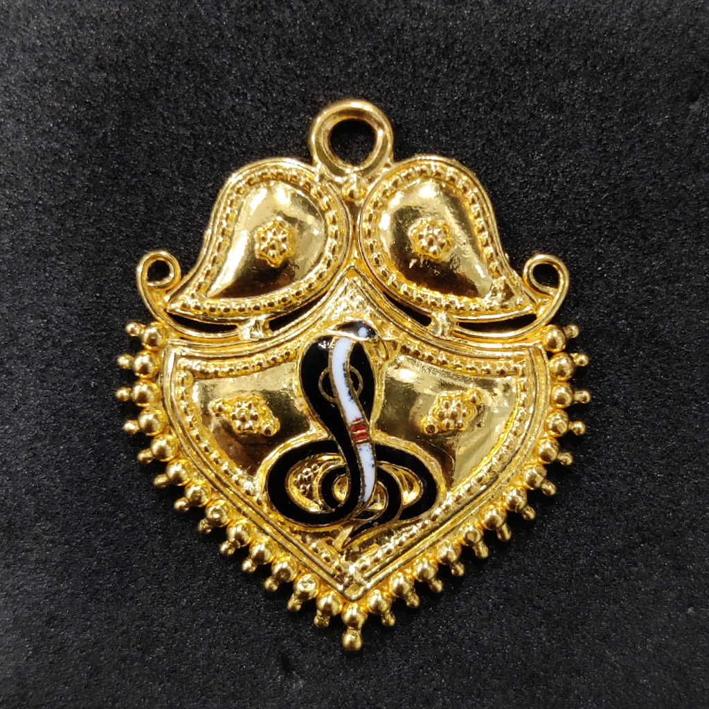 916 Gold Fancy Goga Maharaj Minakari Pendant - Image 2