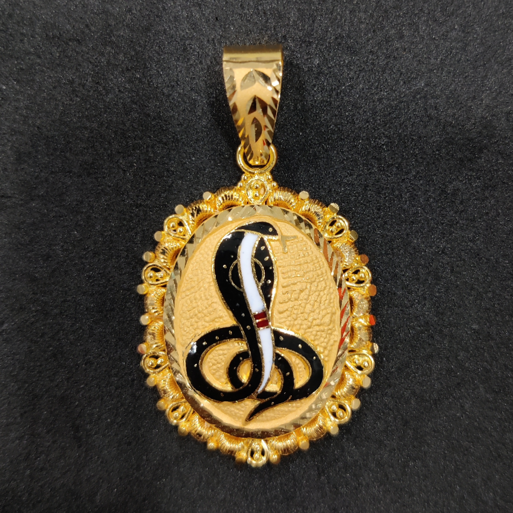 916 Gold Fancy Gent's Goga Maharaj Minakari Pendant
